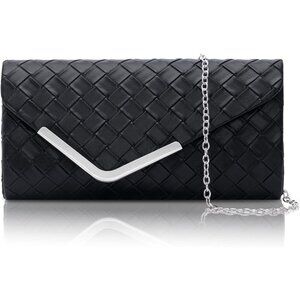 🆕Women Black 2 Trendy Clutch Purses Evening Fashion Cross-Body Handbags